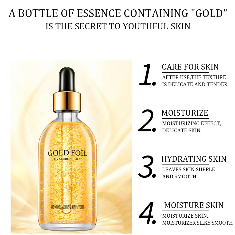 Sérum facial com ácido hialurônico e ouro 24k 100ml