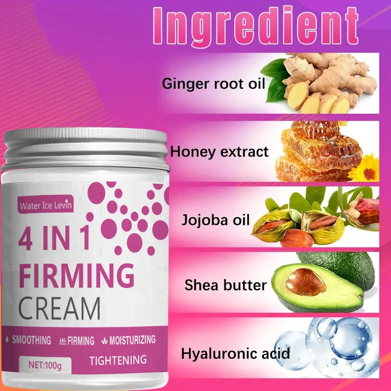 Creme Firmador 4 em 1, Gengibre, Aloe Vera e Essência de Café - Creme Hidratante Corporal Firmador para Corpo