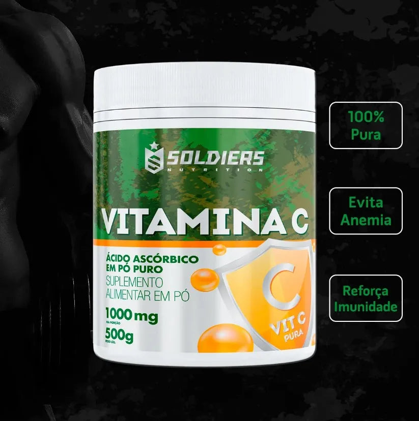 Vitamina C em pó importada 500g - Ácido ascórbico 100% puro