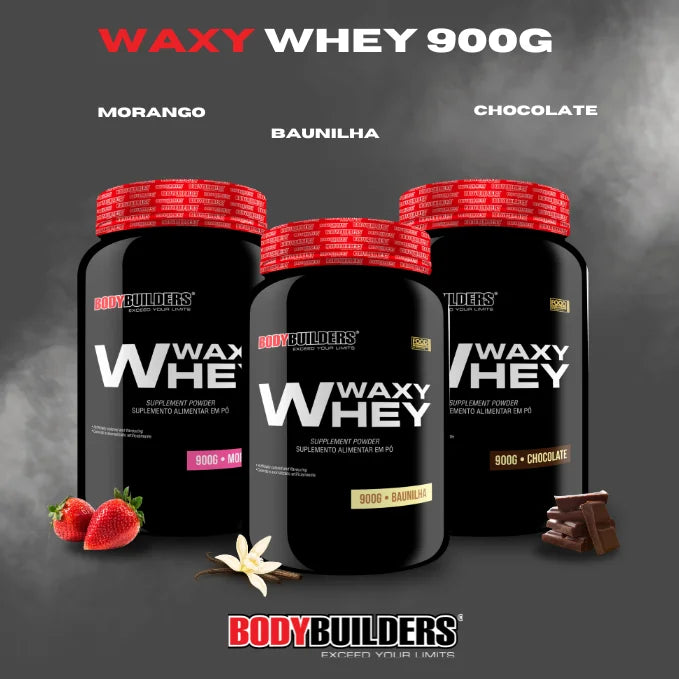 Kit 2x Whey Protein Waxy Whey 900g + 2x BCAA 100G + 2x Power Creatine 100G + 2x Glutamina 100G + Coqueteleira - Bodybuilders