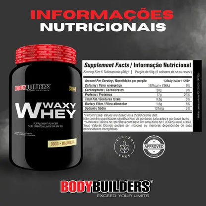 Kit 2x Whey Protein Waxy Whey 900g + 2x BCAA 100G + 2x Power Creatine 100G + 2x Glutamina 100G + Coqueteleira - Bodybuilders