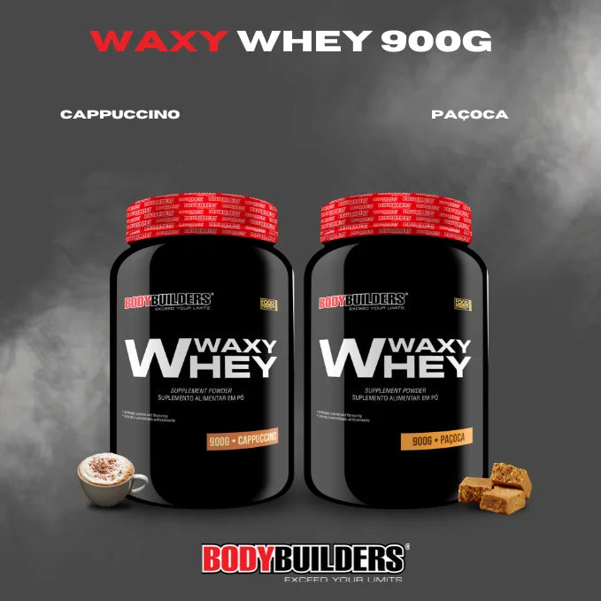 Kit 2x Whey Protein Waxy Whey 900g + 2x BCAA 100G + 2x Power Creatine 100G + 2x Glutamina 100G + Coqueteleira - Bodybuilders