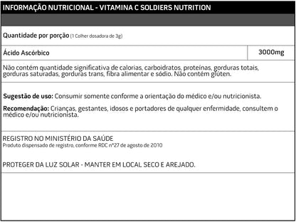 Vitamina C em pó importada 500g - Ácido ascórbico 100% puro