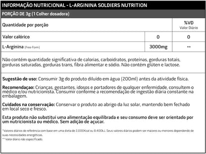 Arginina 250g - Importada 100% Pura - Nutrição