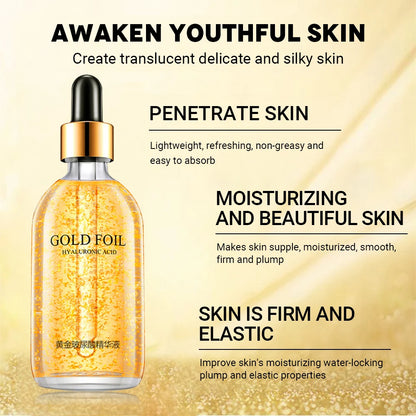 Sérum facial com ácido hialurônico e ouro 24k 100ml
