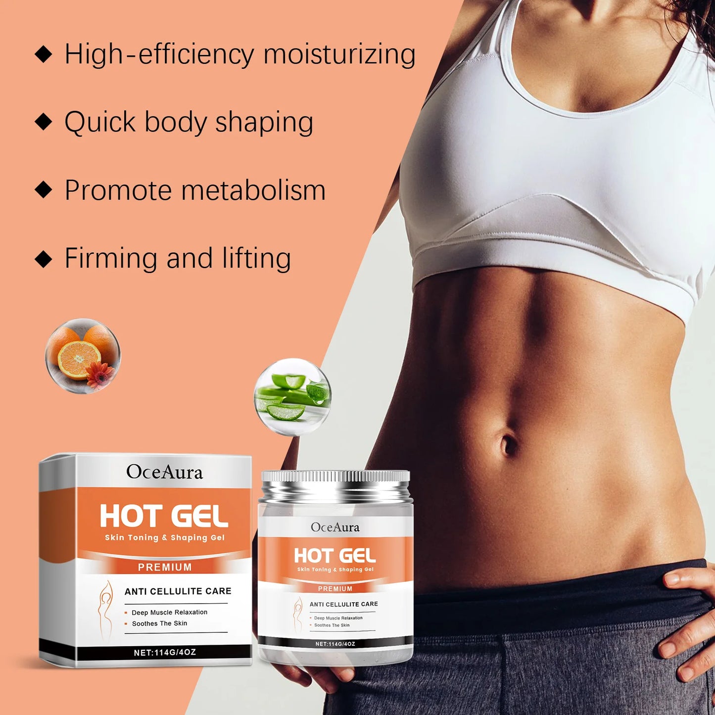 Creme modelador para queima de gordura, melhora a flacidez da pele, aumenta a elasticidade, anticelulite, emagrece, firma a musculatura