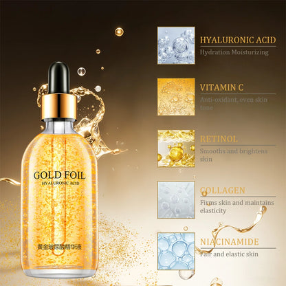 Sérum facial com ácido hialurônico e ouro 24k 100ml
